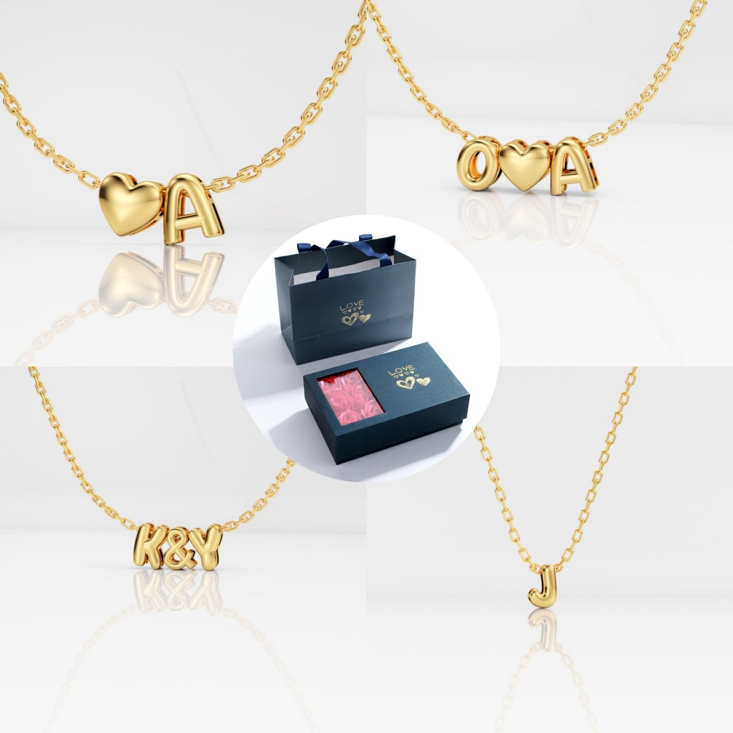 Bubble Necklace With Rose Box 3D-N8589