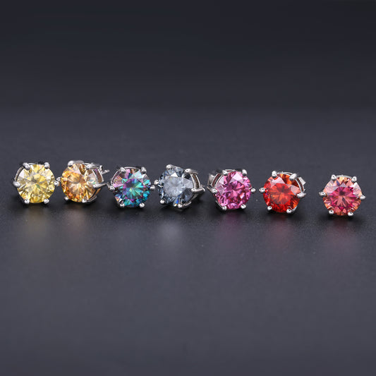 Moissanite Six Prongs Earrings S03A