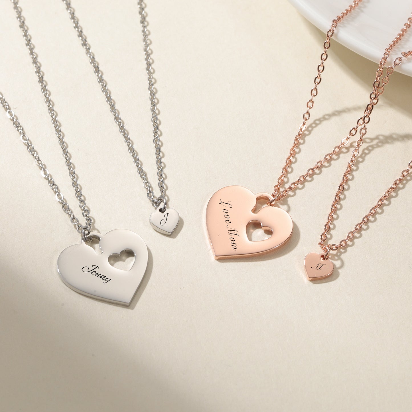 Two Heart Name Pendant For Couple QN-N8648