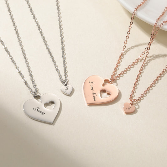 Two Heart Name Pendant For Couple QN-N8648