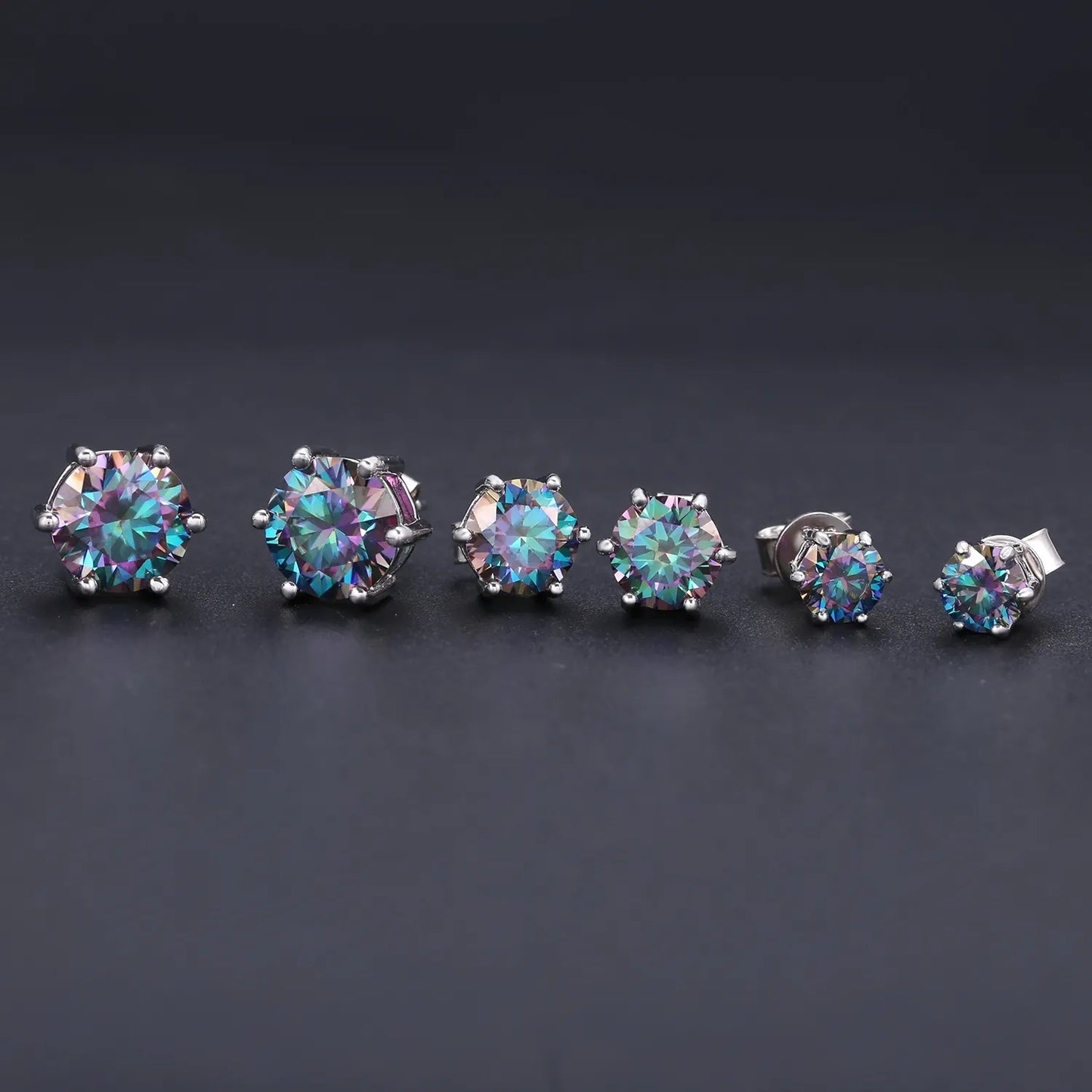 Moissanite Six Prongs Earrings S03A