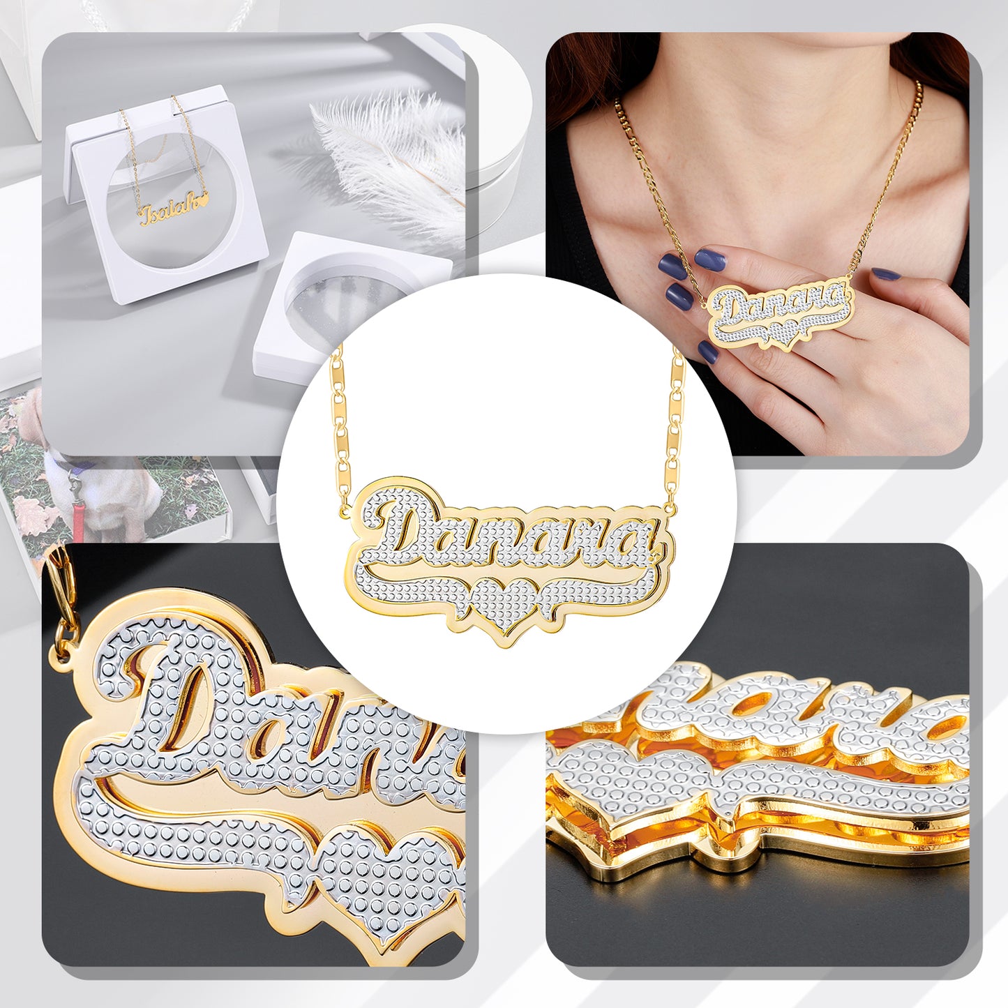 Customized Double Name Necklace QN382