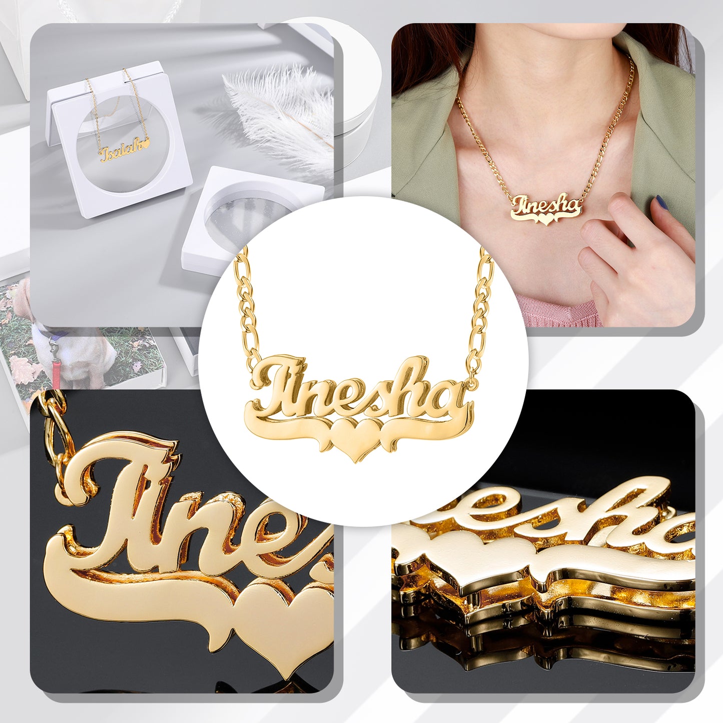 Customized Double Name Necklace QN368