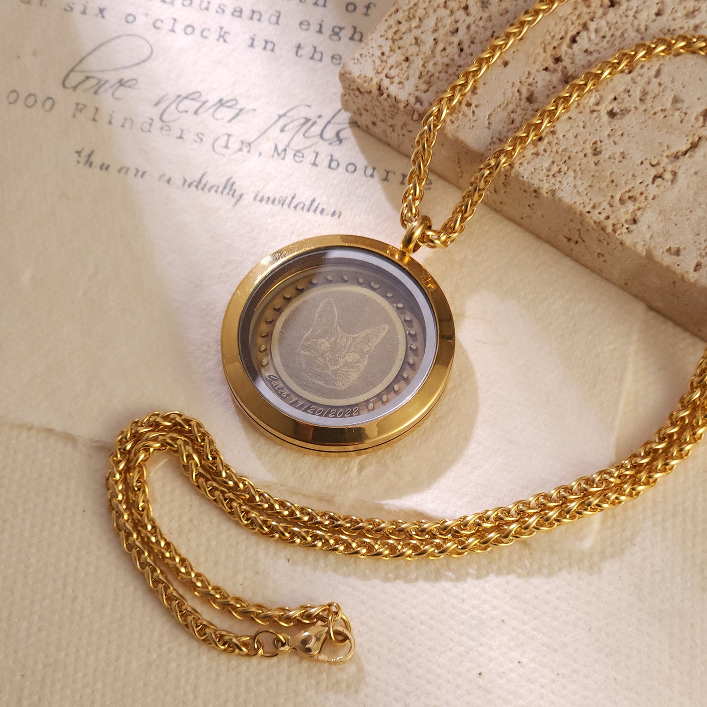 Personalized 3D Photo Necklace Round Pendant MN2271