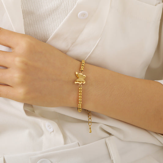 Gold Bead Butterfly Bracelet CS-N8846