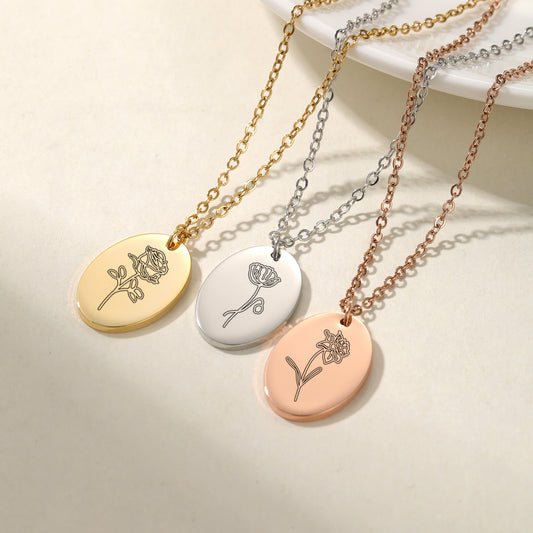 Personalized Birth Flower Necklace QD-N8677