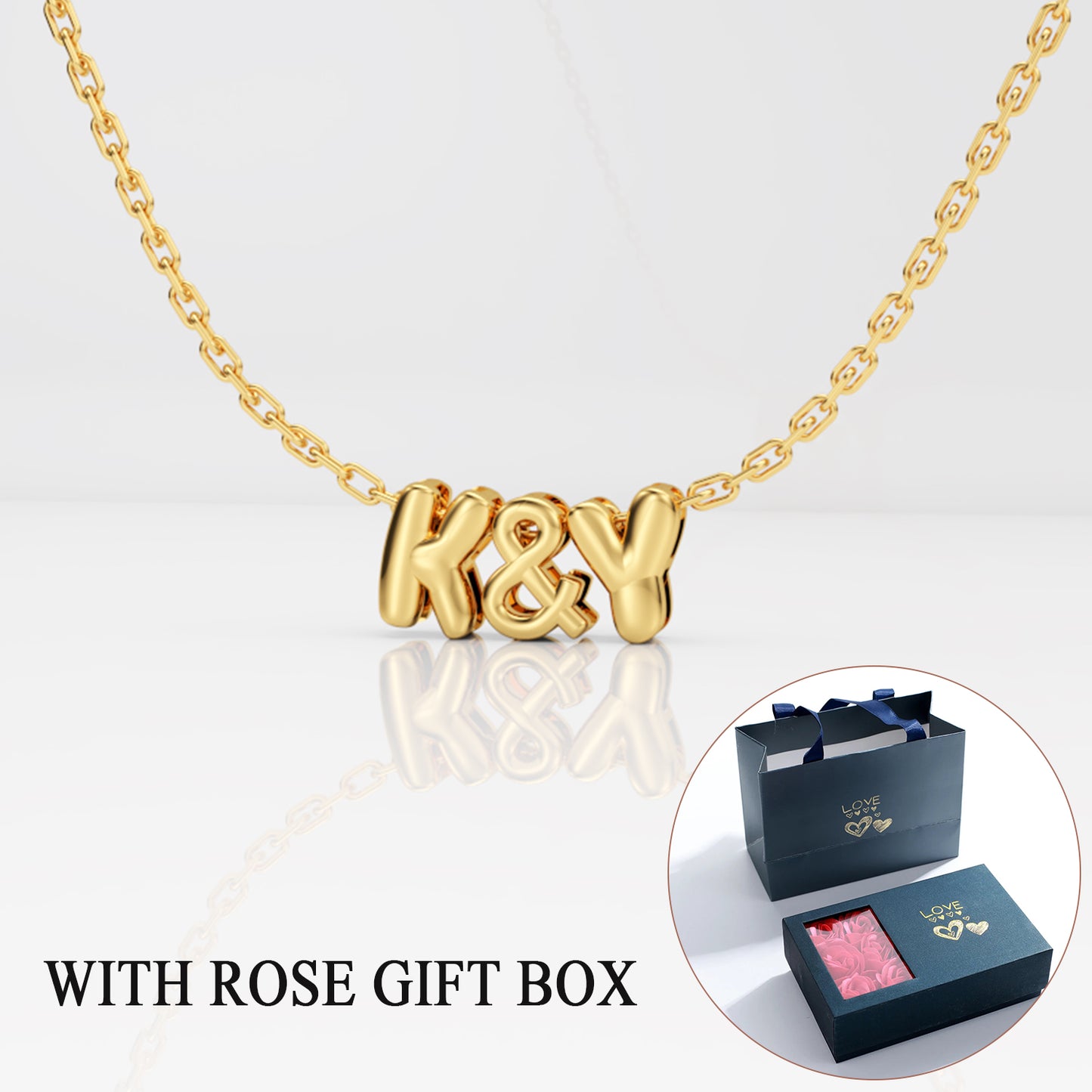 Bubble Necklace With Rose Box 3D-N8589