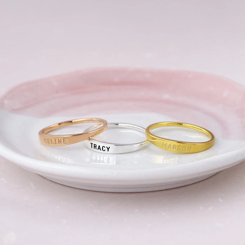 Round Engraved Name Rings SDR860