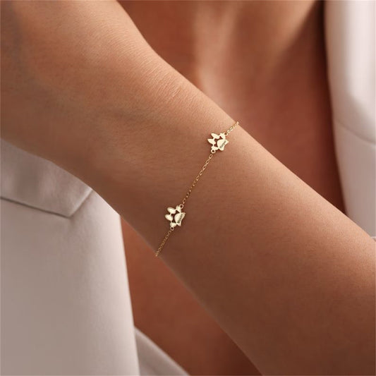 Personalized Dog Paw Name Bracelet QNN0855