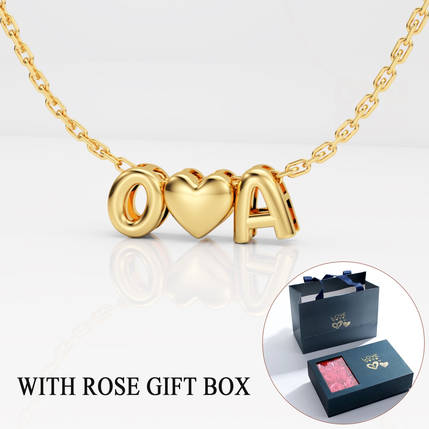 Bubble Necklace With Rose Box 3D-N8589