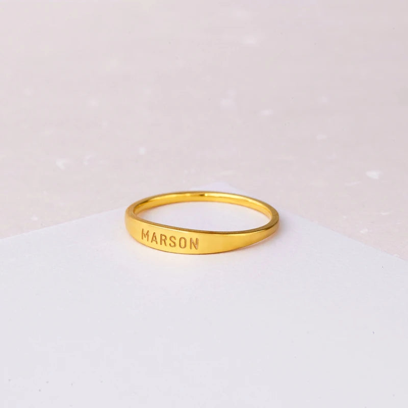 Round Engraved Name Rings SDR860