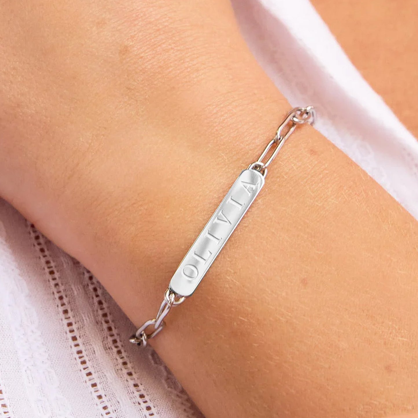 Personalisiertes Herz-Namens-Layer-Armband