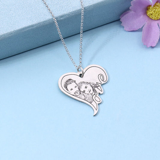Custom Photo Heart Necklaces  MN1812