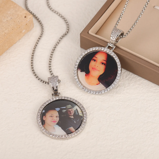 Customize Photo Round Frame Necklace QP-N0005