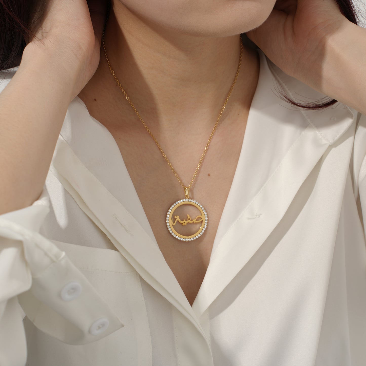 Custom Round Diamond Necklace QZN3031
