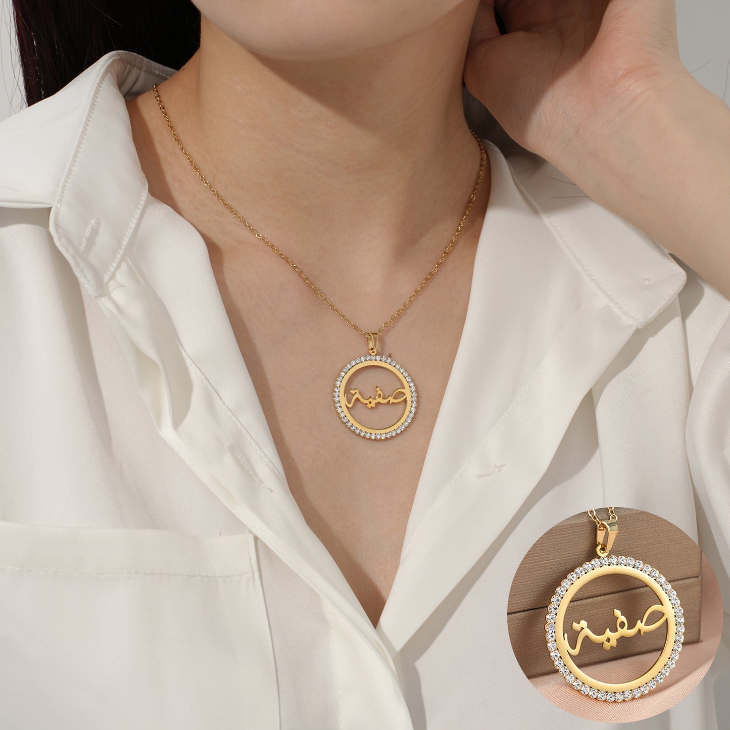 Custom Round Diamond Necklace QZN3031