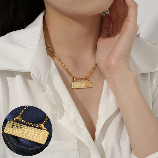 custom name plate necklace QSN3028