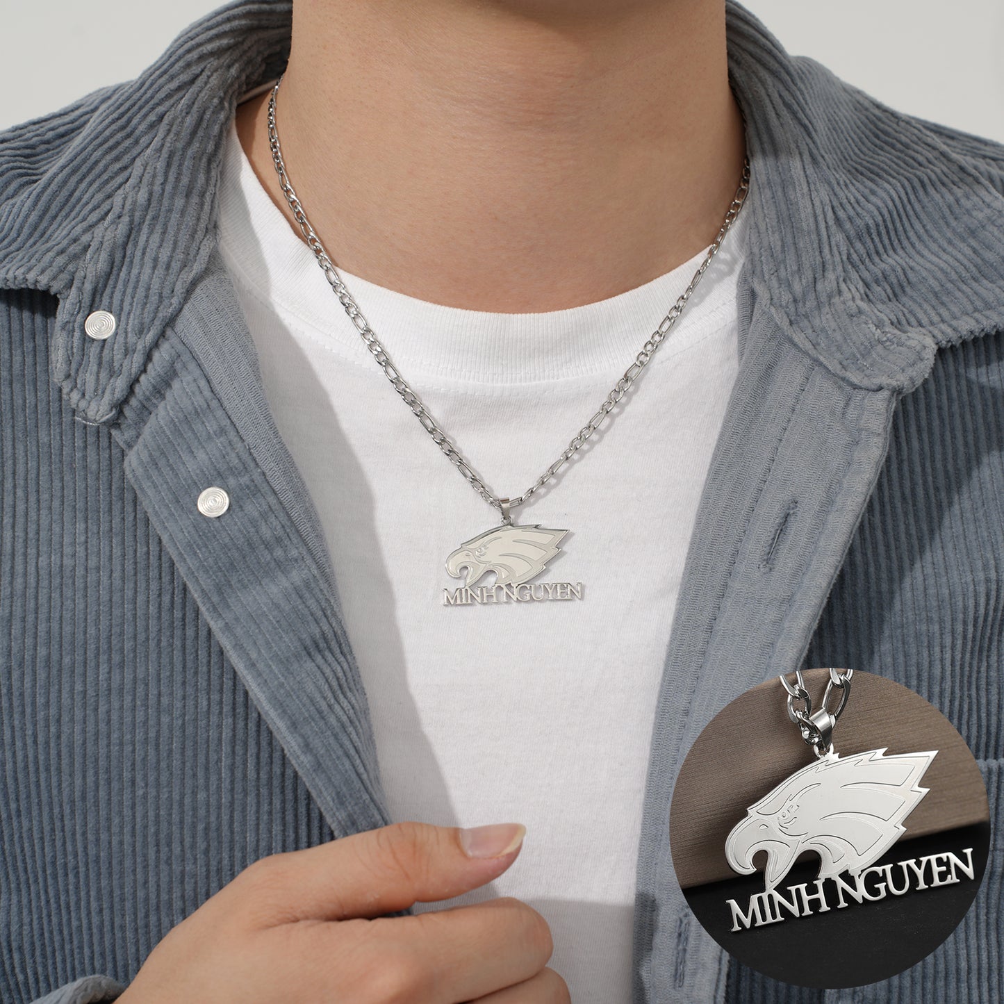 Collier Prénom Aigle Personnalisé QSN3026