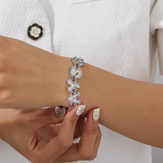 Custom Crystal Names Letter Bracelet SCB3105