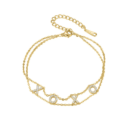 Double Layer Crystal Name Bracelet SSB0072