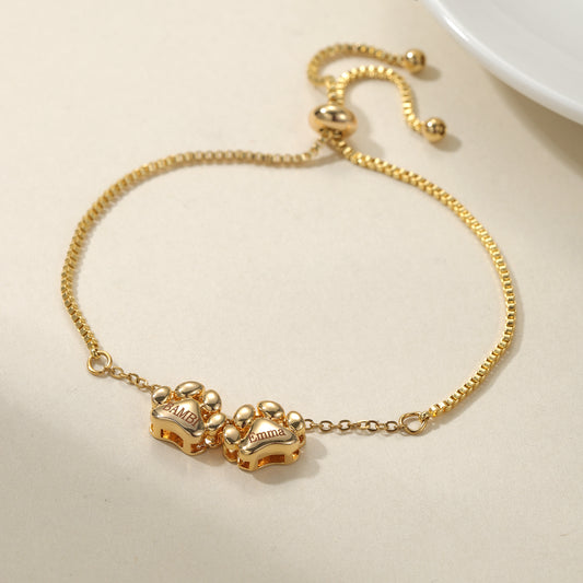 Custom Name 3D Bubble Pet Paw Bracelet 3D-B8762