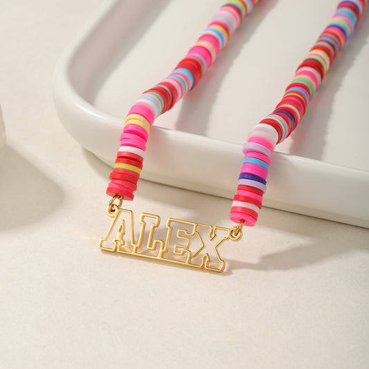 Personalized Name Necklace Rainbow Chain QN-N8835