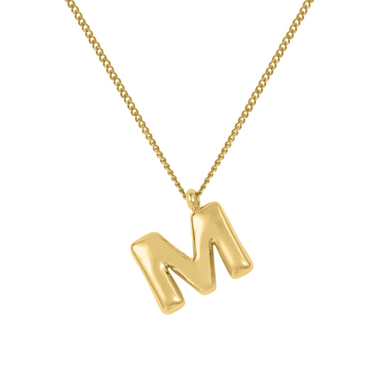 3D Bubble Letters Custom Initial Necklace CN1130