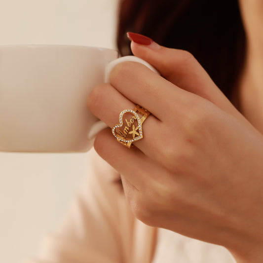 Custom Diamond Letter Ring QR884