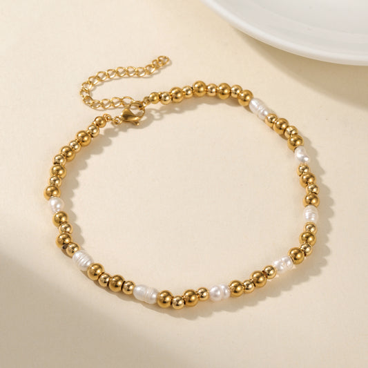 Pearl Dangling Dotted Bracelet CS-B8766