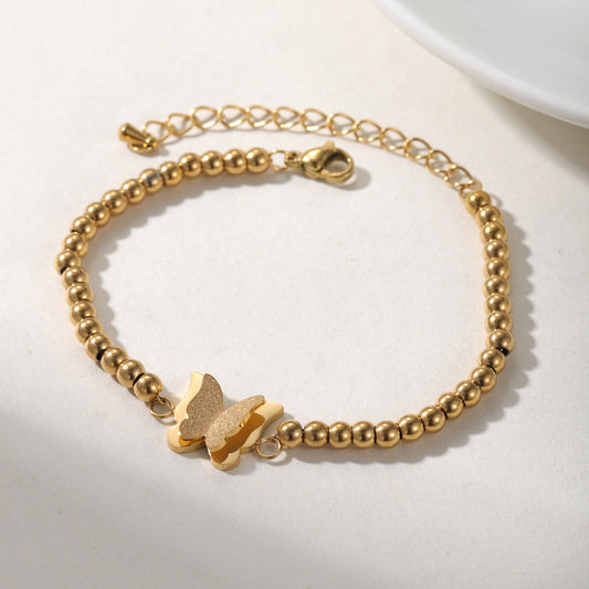 Gold Bead Butterfly Bracelet CS-N8846
