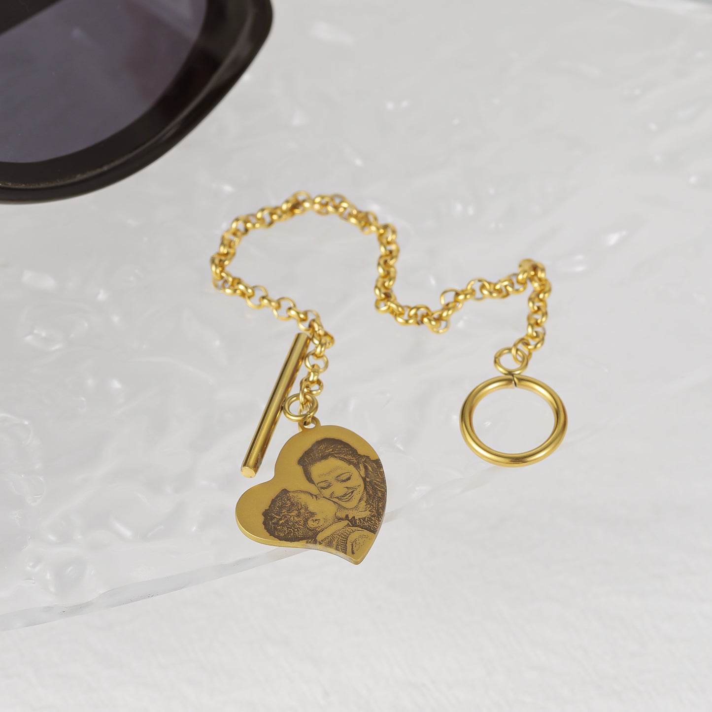 Custom Photo Heart Bracelet QDB3070