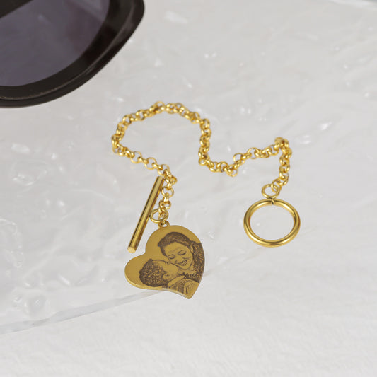 Custom Photo Heart Bracelet QDB3070