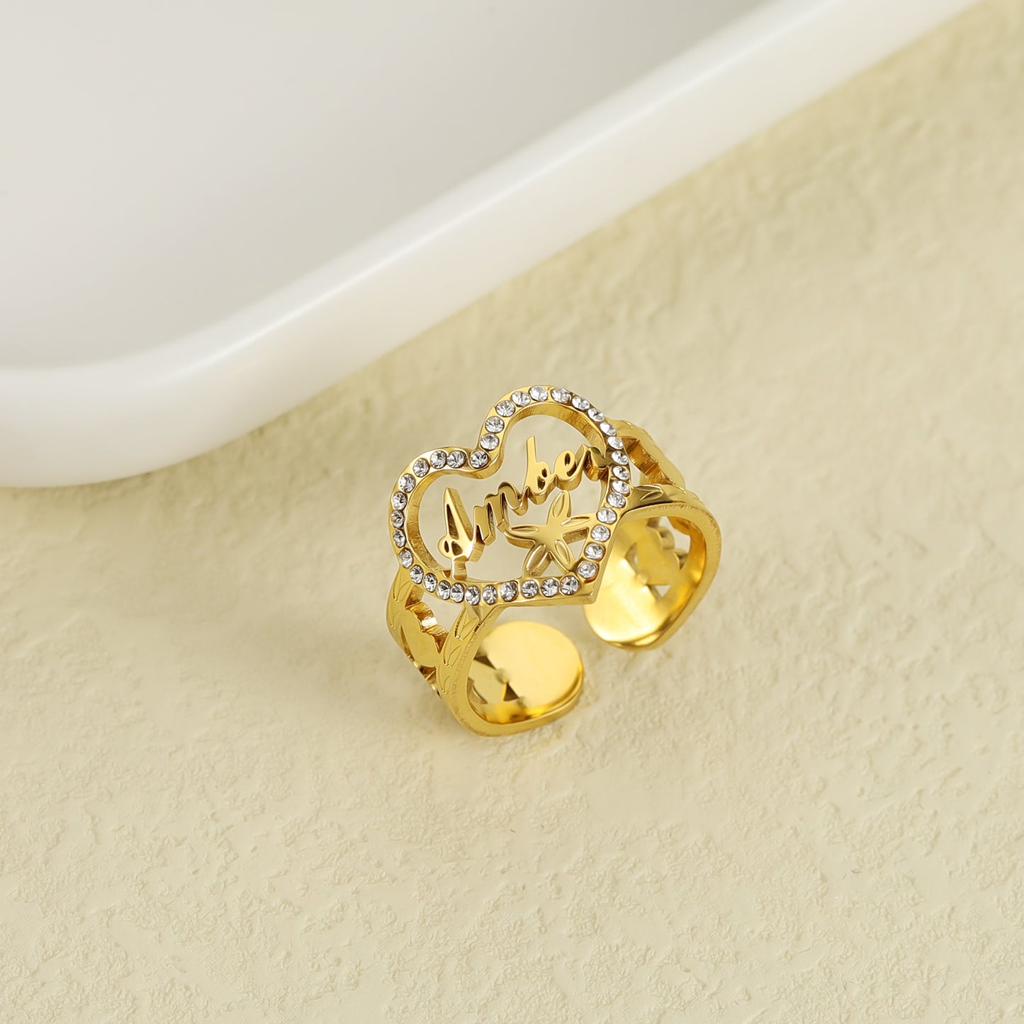 Custom Diamond Letter Ring QR884