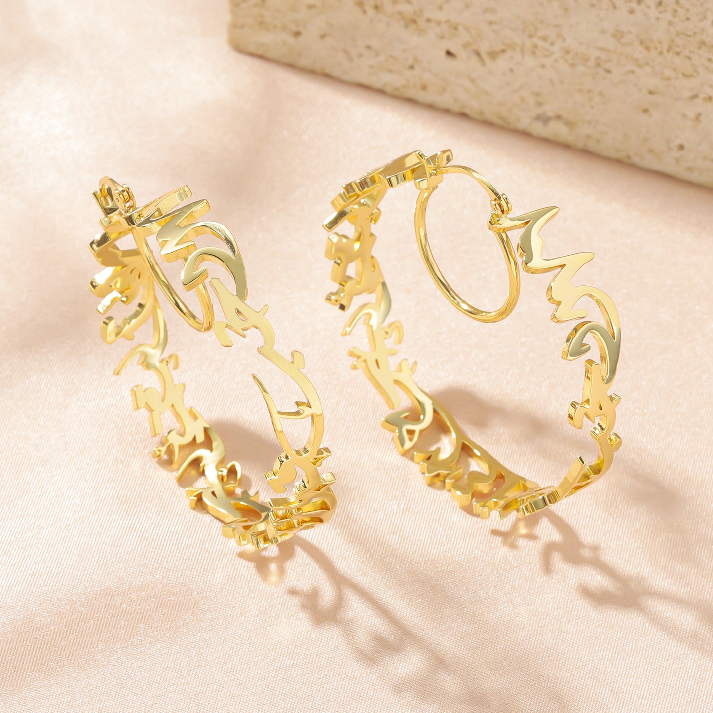 Islamic Calligraphy Arabic Earring QHE3090