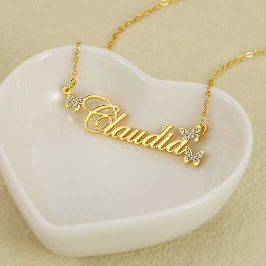 Custom Butterfly Name Necklace QN879