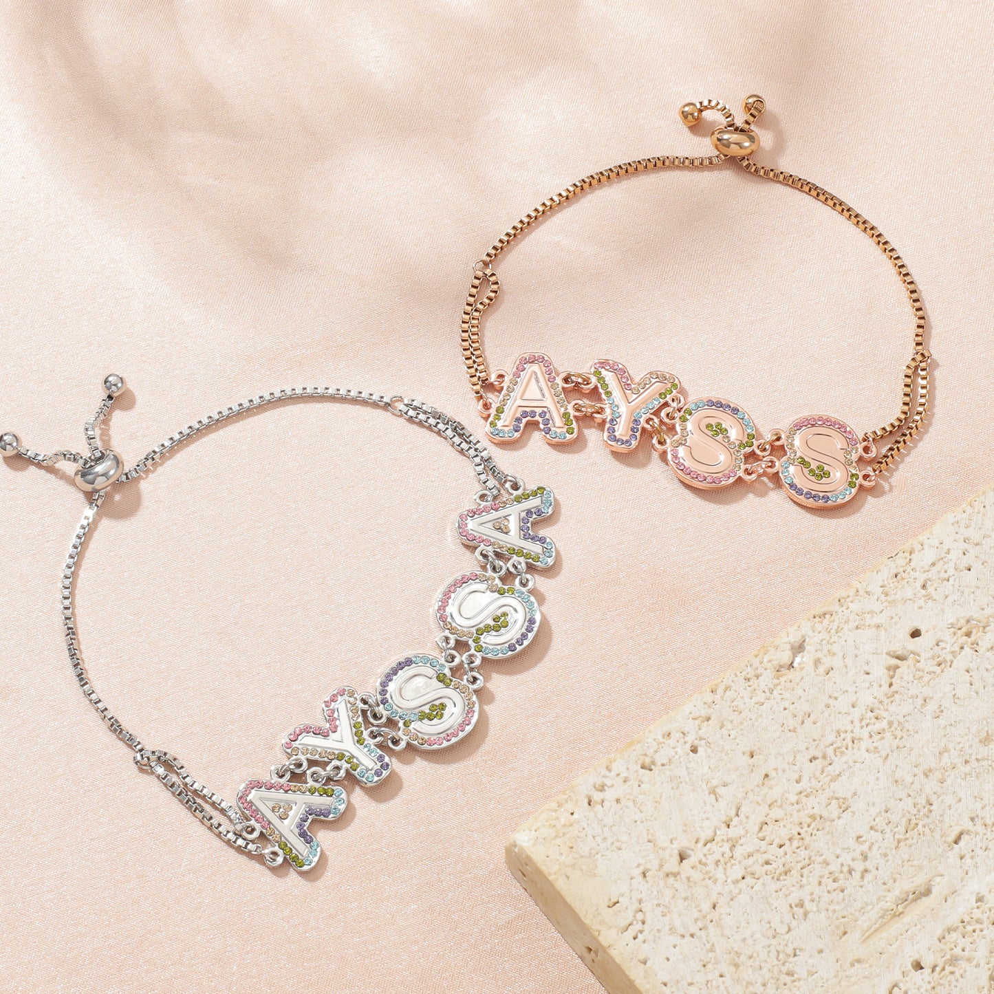 Custom Crystal Names Letter Bracelet SCB3105