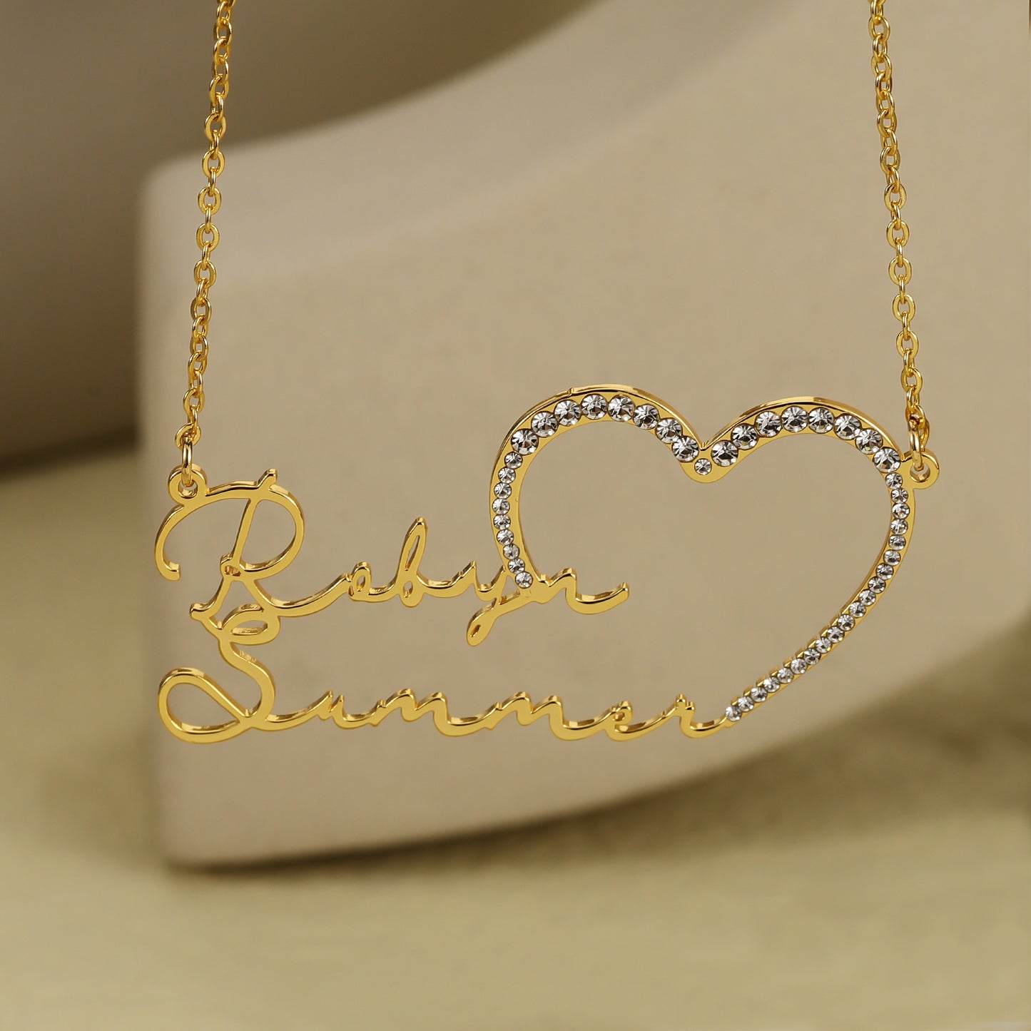 Custom Two Name Heart Necklace QN867
