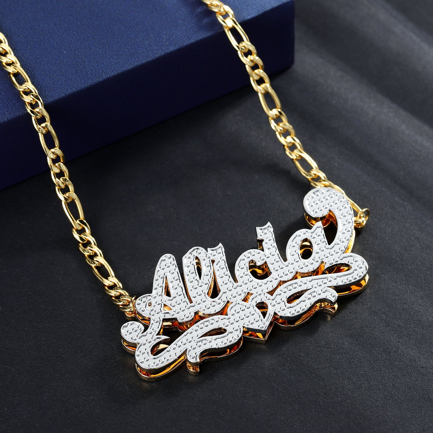 Double Plated Heart Name Necklace QN791