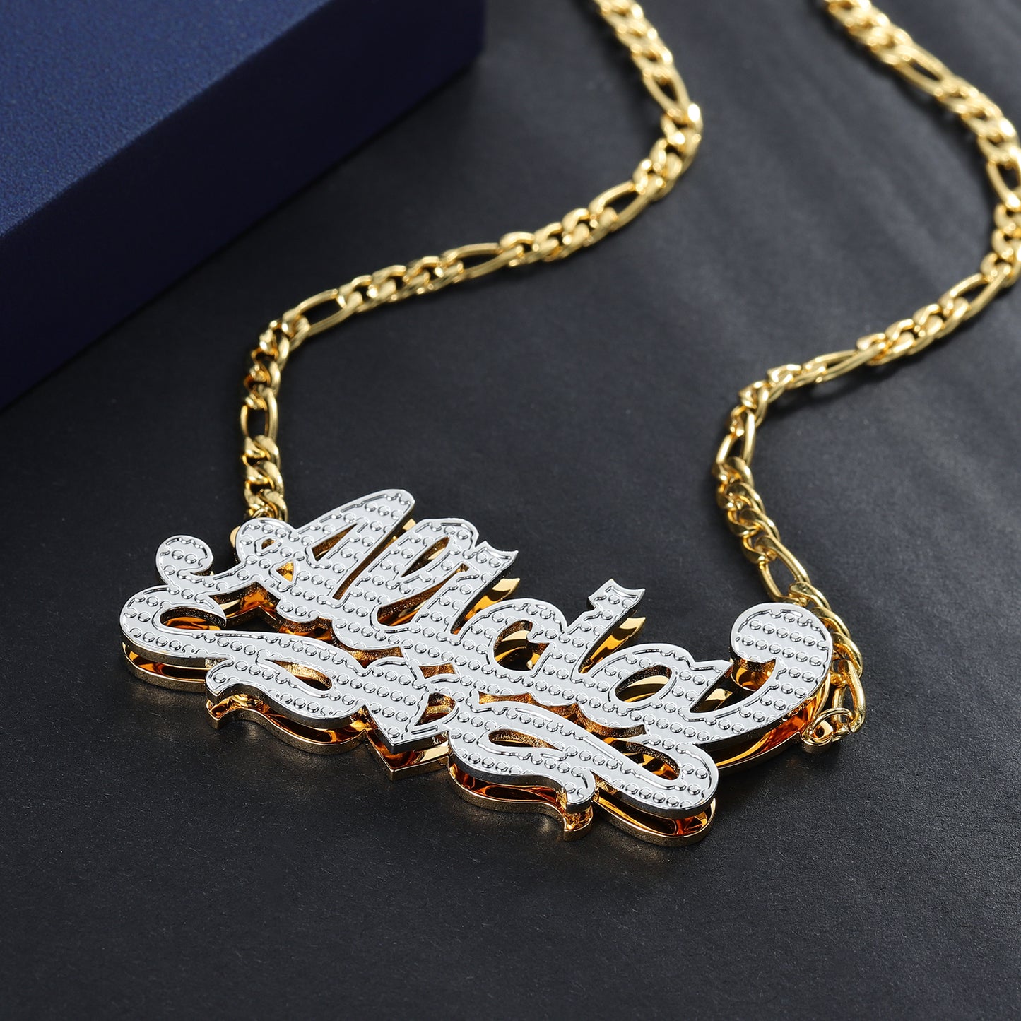 Double Plated Heart Name Necklace QN791