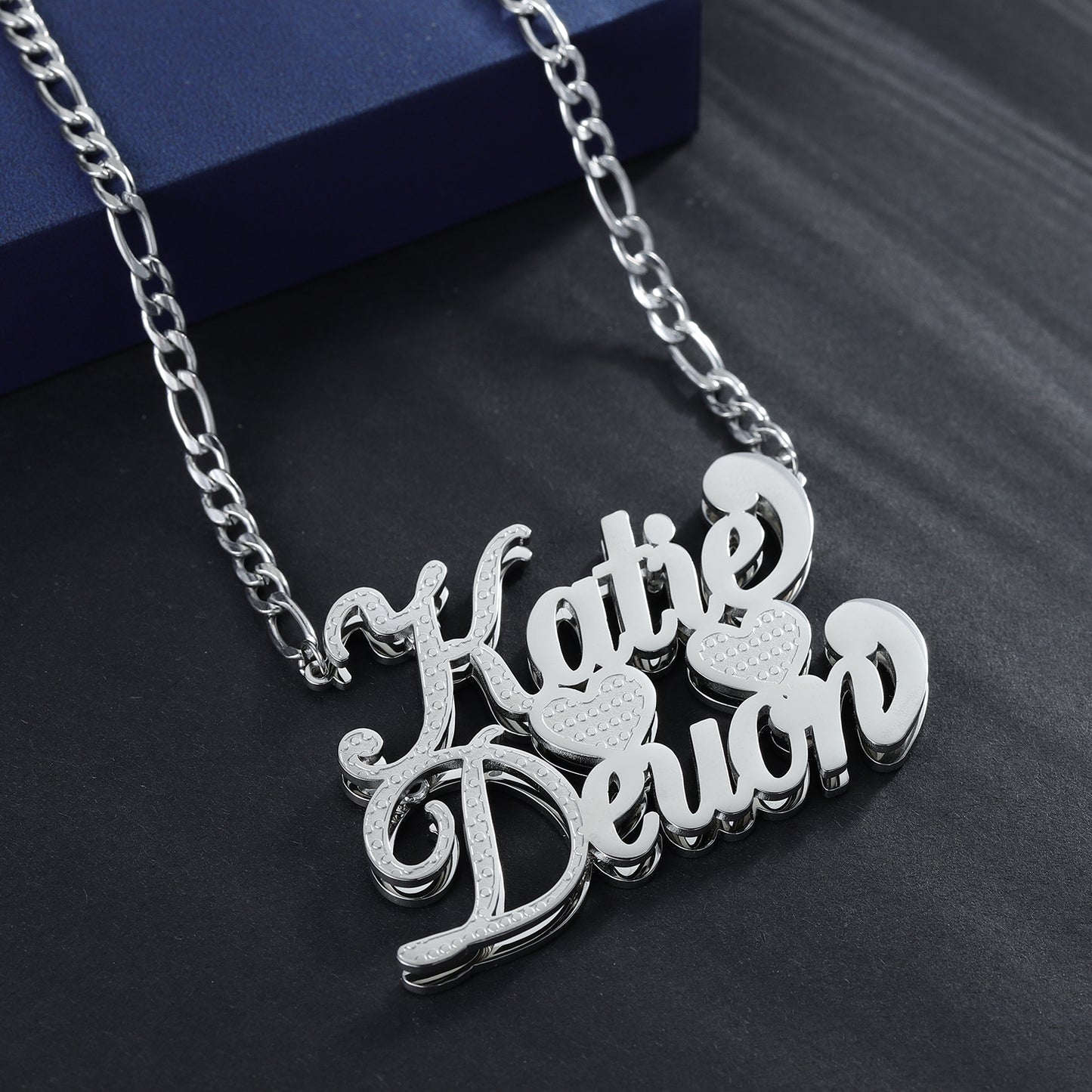 Customized Double Plated Couples Name Necklace QN793