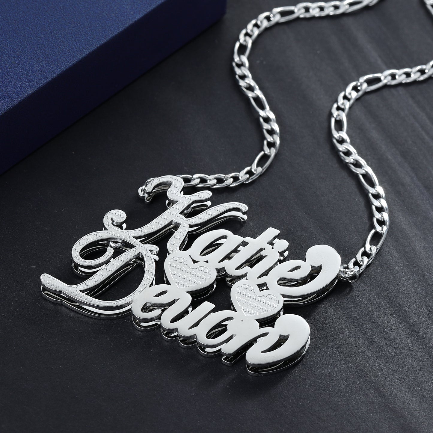 Customized Double Plated Couples Name Necklace QN793