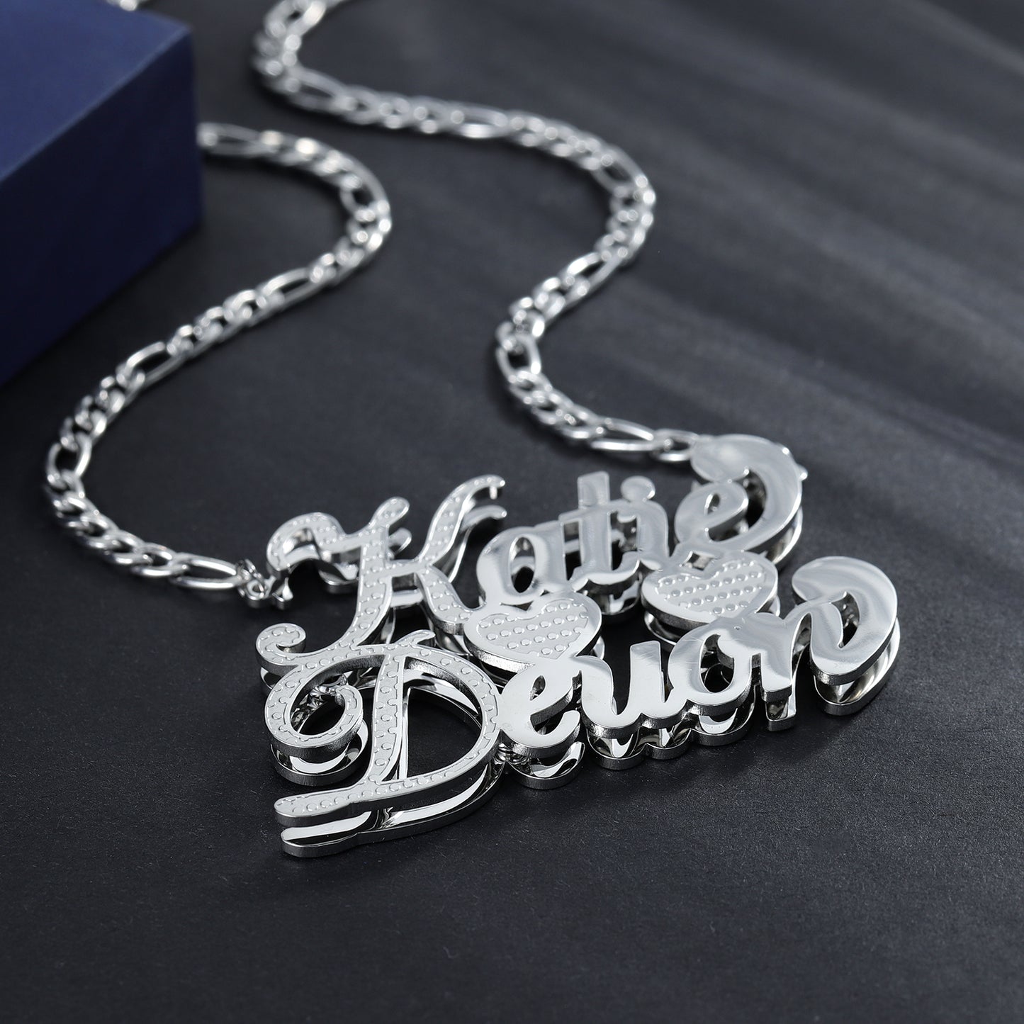 Customized Double Plated Couples Name Necklace QN793