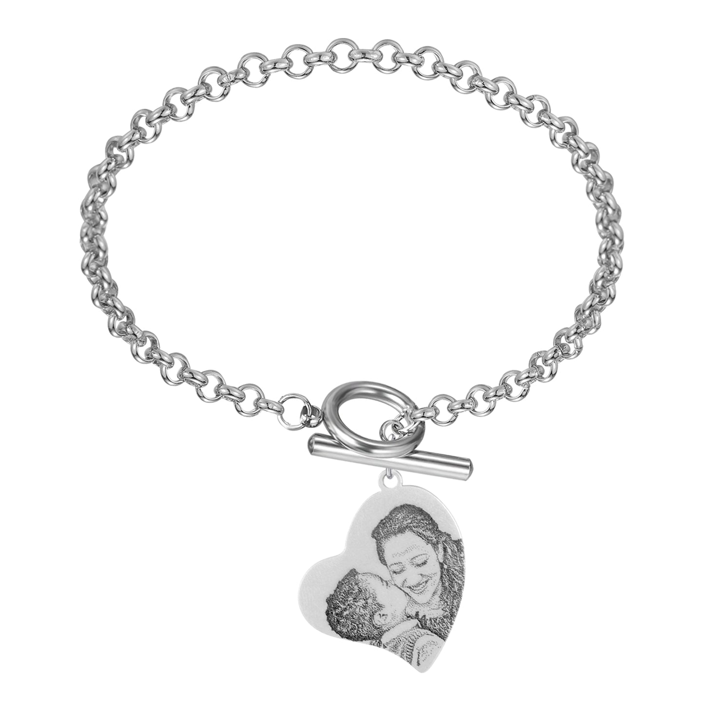 Custom Photo Heart Bracelet QDB3070