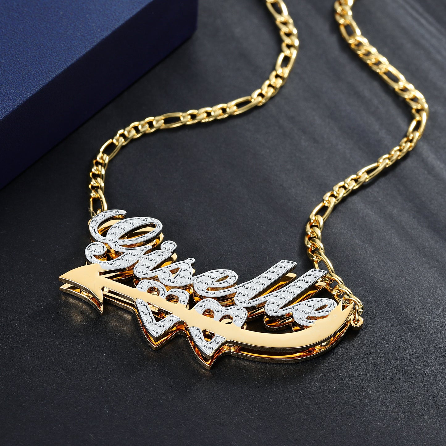 Custom Double Plated Cupid's Love Name Necklace QN795