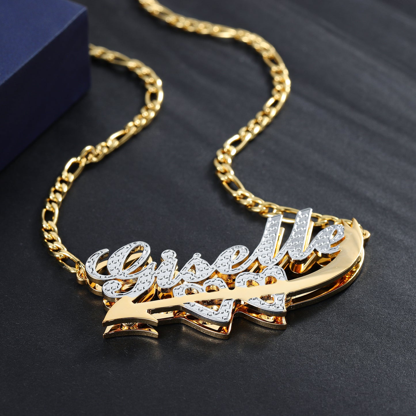 Custom Double Plated Cupid's Love Name Necklace QN795