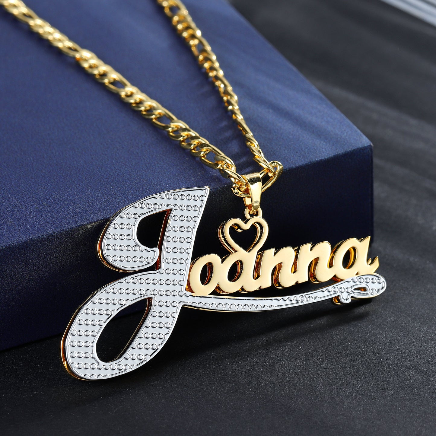 Custom Double 18K Gold Plated Name Necklace QN797