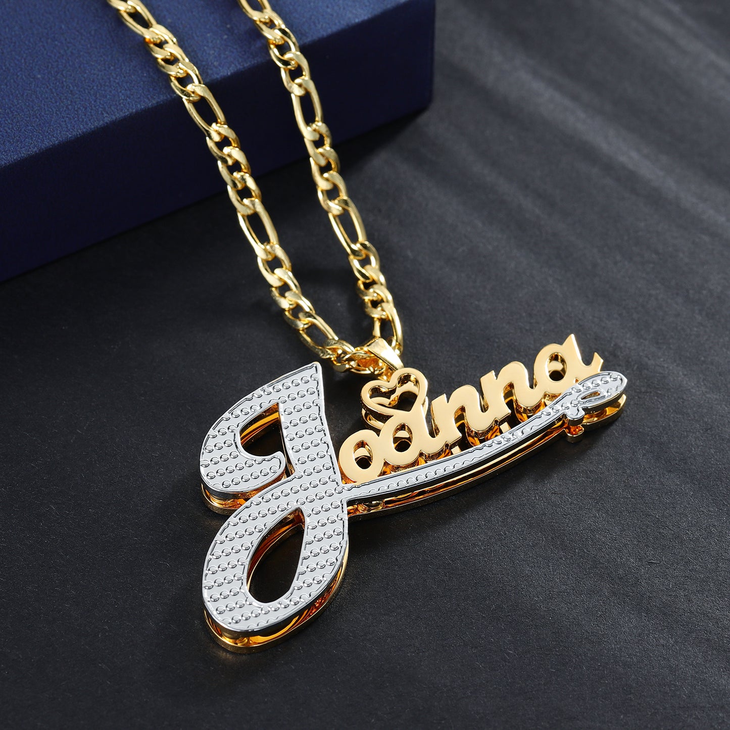 Custom Double 18K Gold Plated Name Necklace QN797