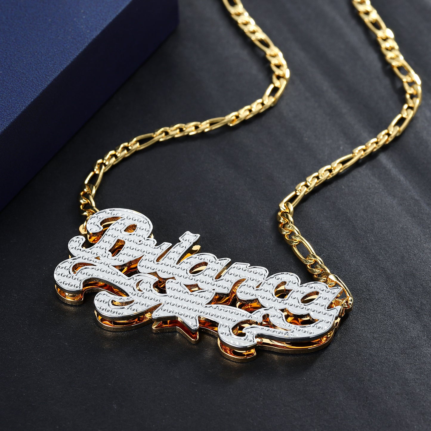 Custom Double Plated Butterfly Name Necklace QN798