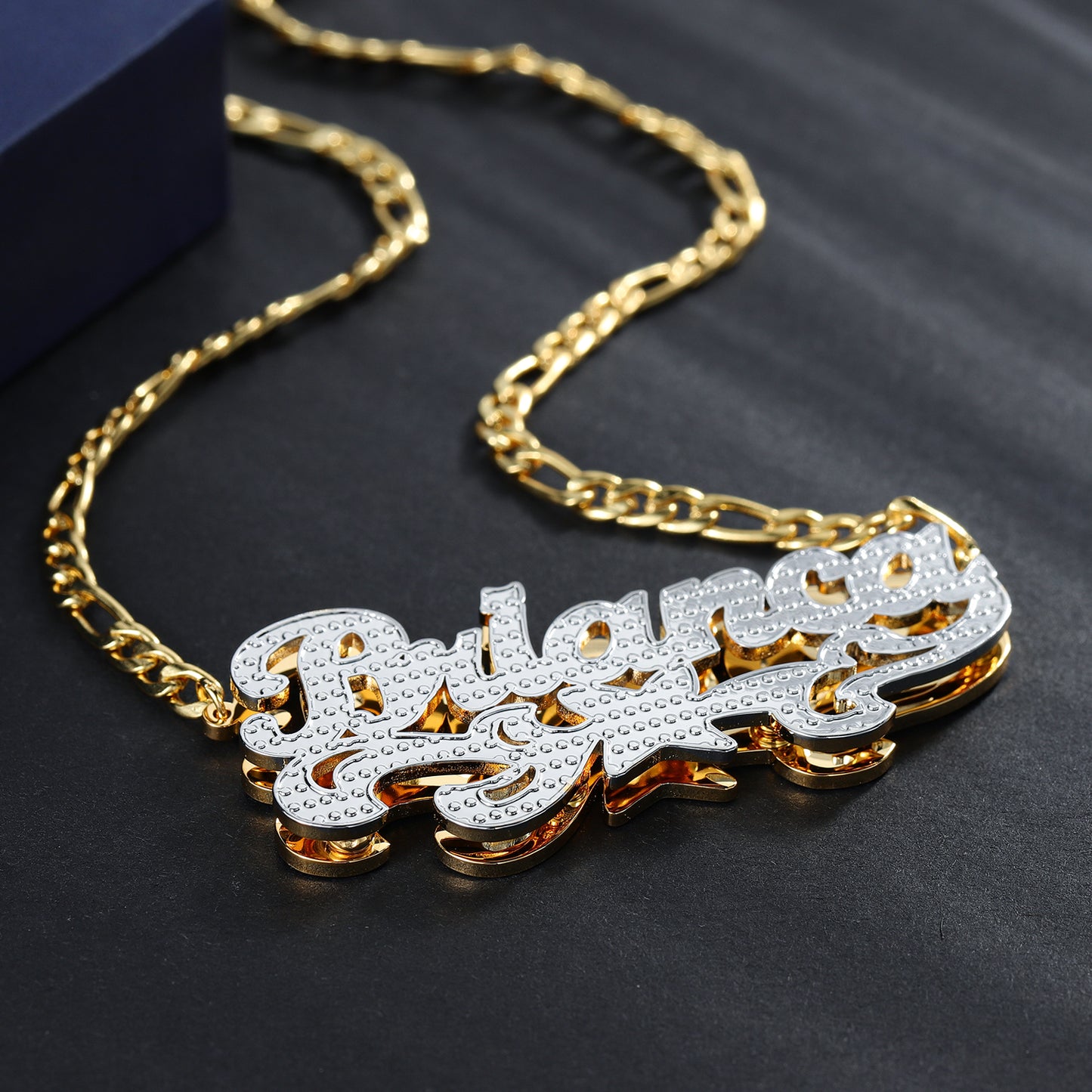 Custom Double Plated Butterfly Name Necklace QN798
