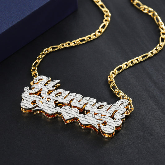 Doppelt vergoldete Liebesvogel-Namenskette QN800